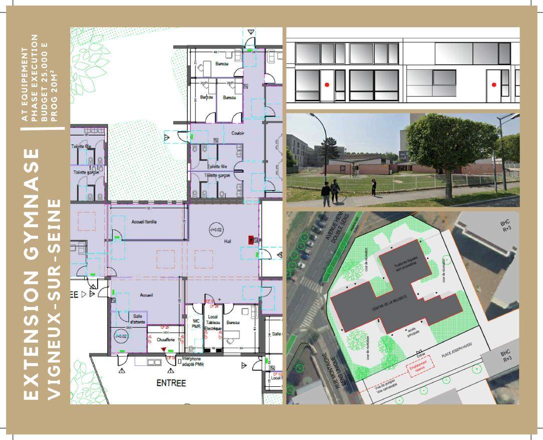 Extension de gymnase — Vigneux-sur-Seine (91), vue 1