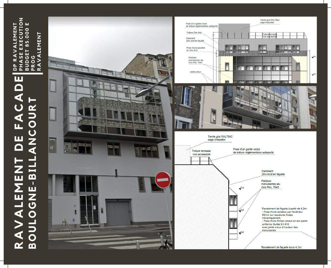 Ravalement de façade — Boulogne-Billancourt (92), vue 1